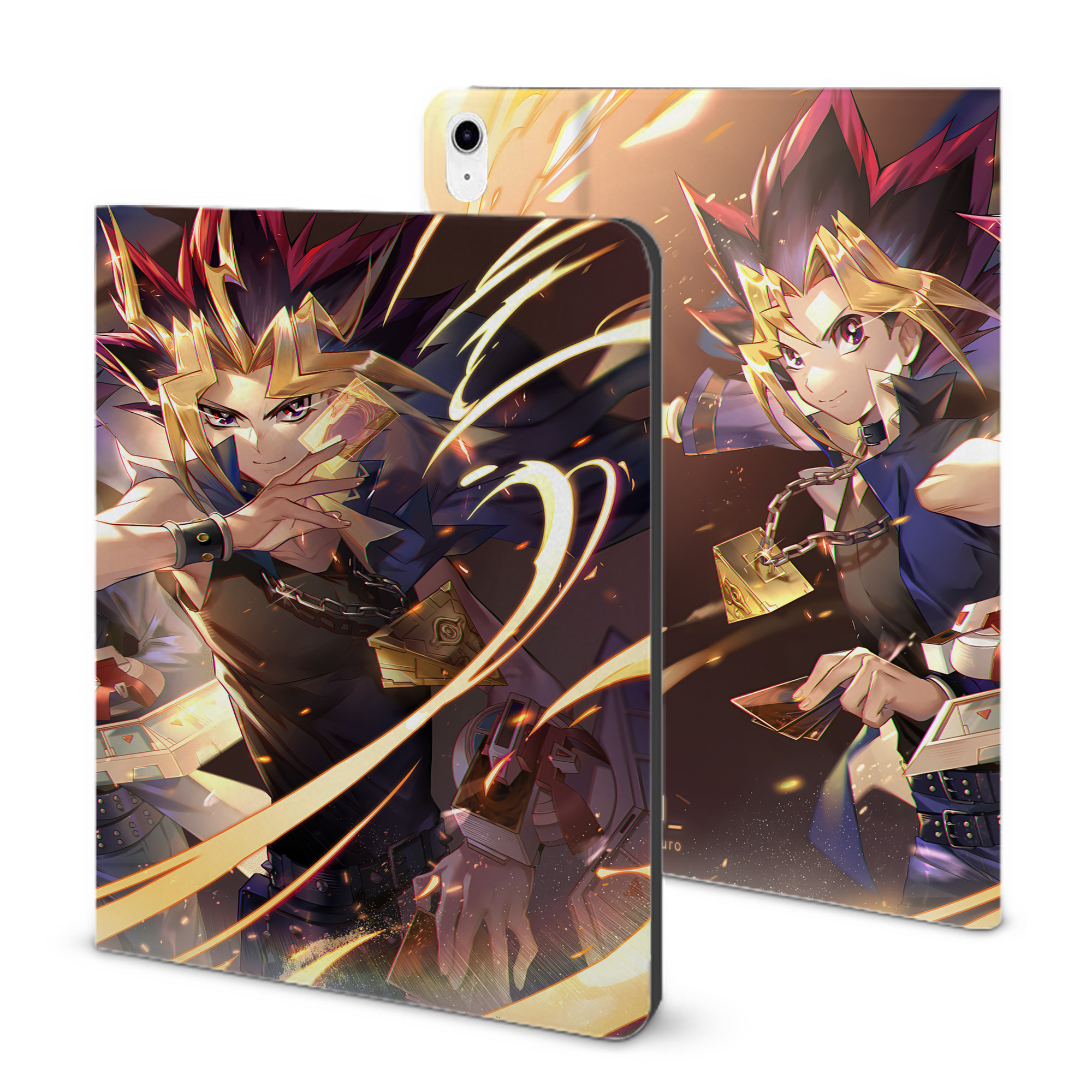 （画像用） 遊☆戯☆王 Yu-Gi-Oh! IPad ケース ブック型 PUレザー TPU 耐衝撃 軽量 薄型 ペン収納なし 全面保護 IPad 各モデル対応